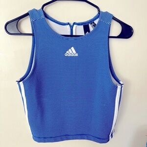 Adidas Women's Zippable Ribbed Tank Top, Royal Blue
